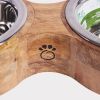 GF Pet Mango Wood Double Feeder