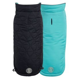 GF Pet Reversible Chalet Jacket (Color: Black/Aqua, size: M)